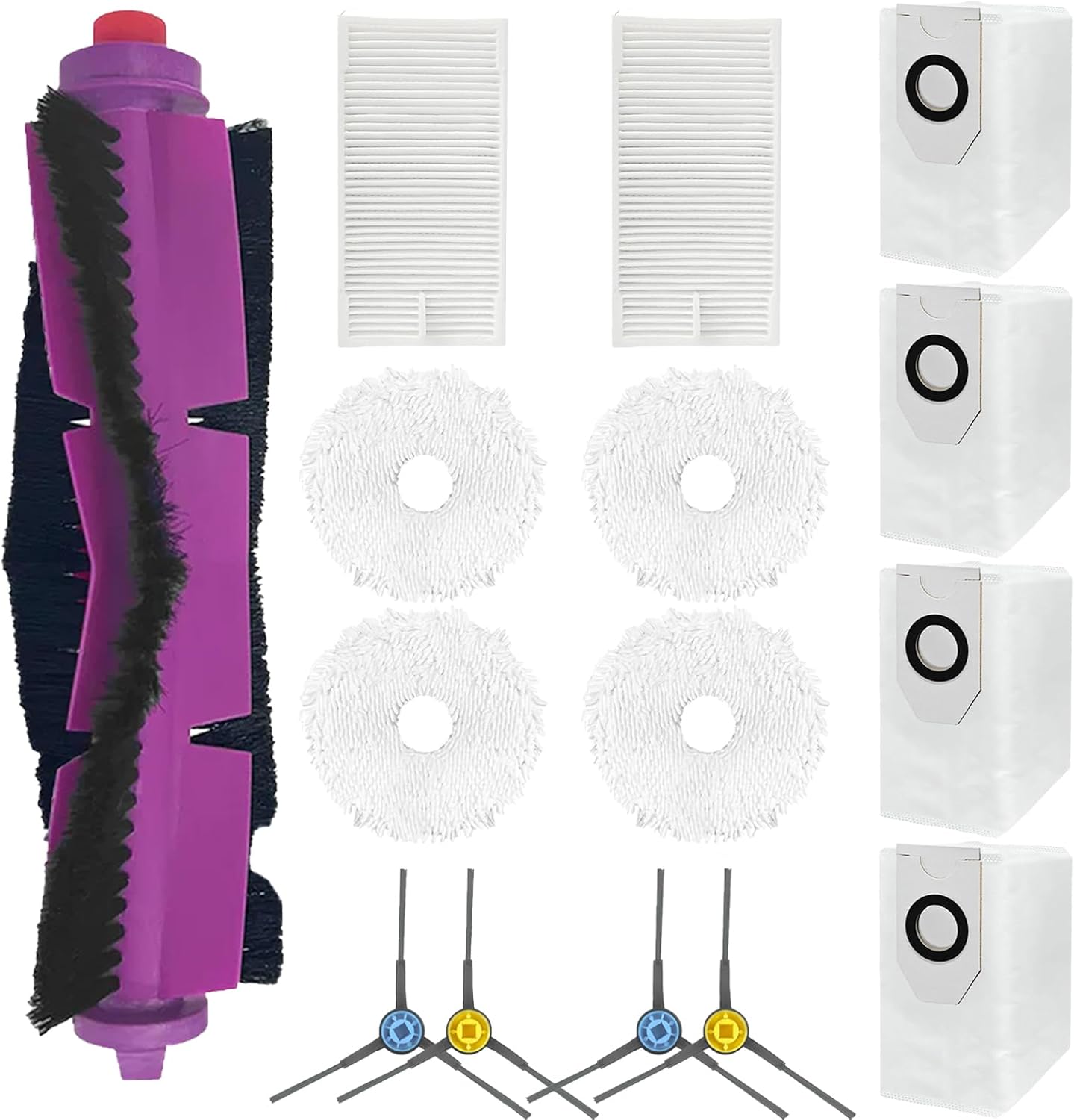 Kit De 15 Pièces Détachées Pour L'Aspirateur Eureka J12 Ultra : 1 Brosse Principale, 4 Brosses Latérales, 2 Filtres, 4 Lingettes De Nettoyage Et 4 Sacs À Poussière.