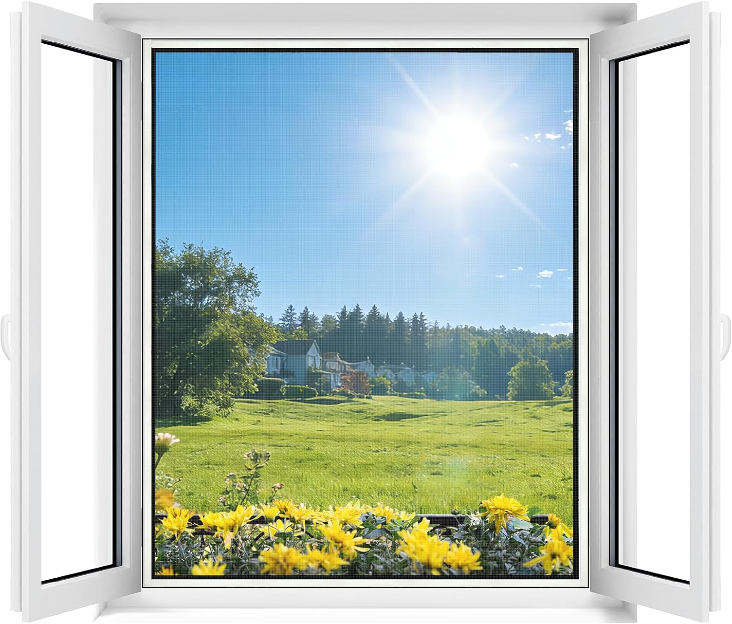 Moustiquaire Universelle Et Transparente Pour Fenêtres Tissu En Maille Lavable Moustiquaire Ajustable Pour Une Installation Facile, Dimensions Maximales De Fenêtre : 110 X 130 Cm (1 Pièce, Blanche)