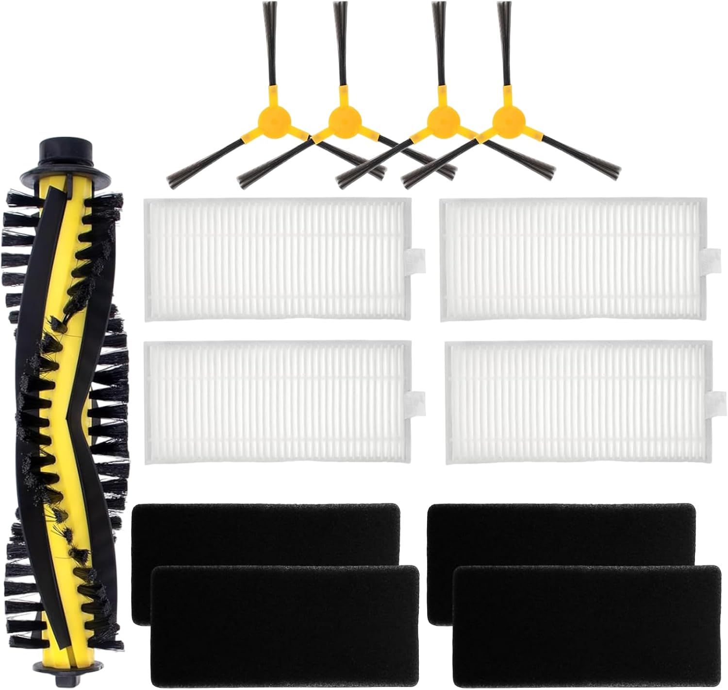 Pièces Détachées Pour Aspirateurs Tesvor X500/x500 Pro/m1 T8 S6/neatsvor X500 X600 : 4 Brosses Latérales, 1 Brosse Et 4 Filtres.