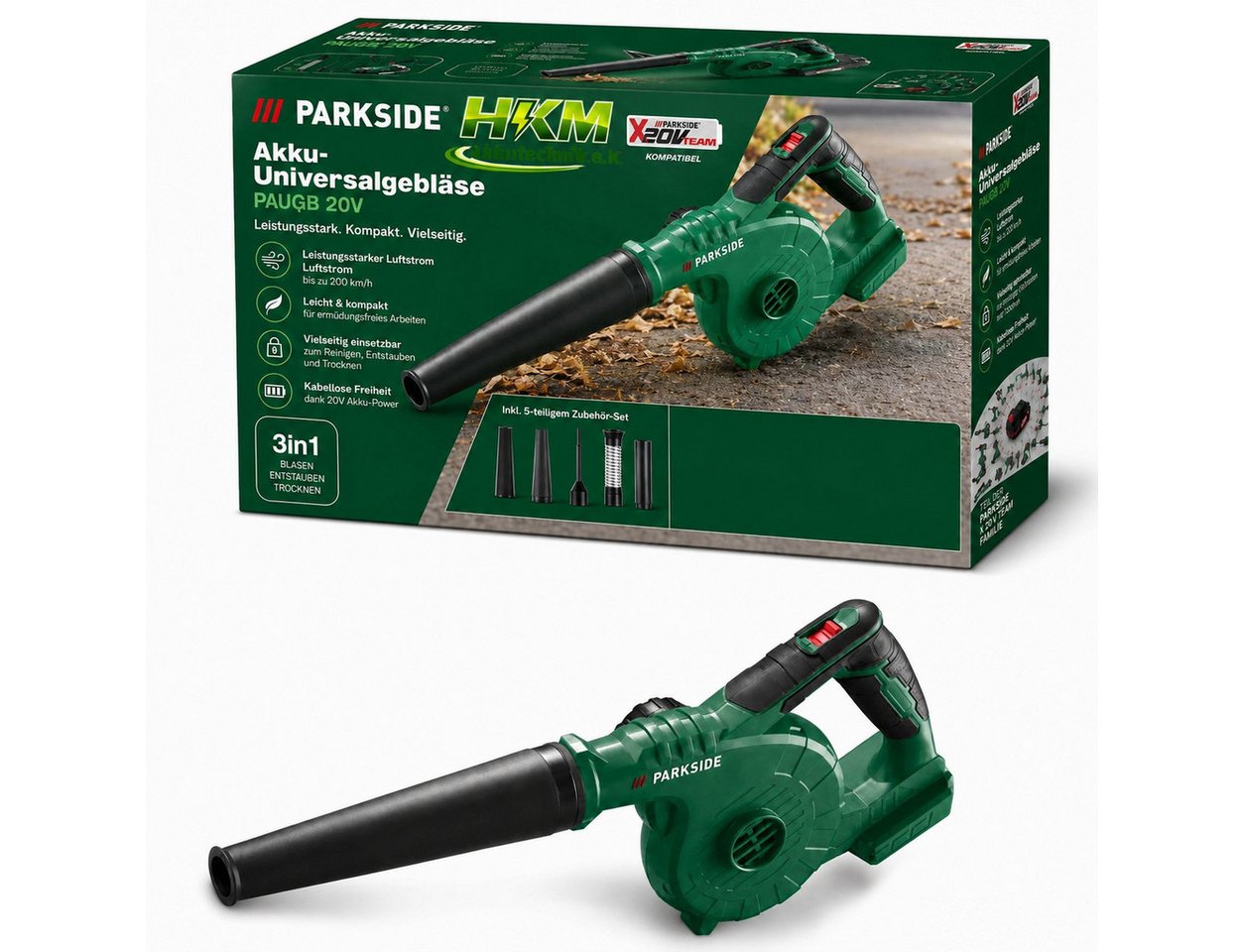 Parkside 20 V Akku-universalgebläser Paugb, Laubbläser Ohne Akku Und Ladegerät Bild 2