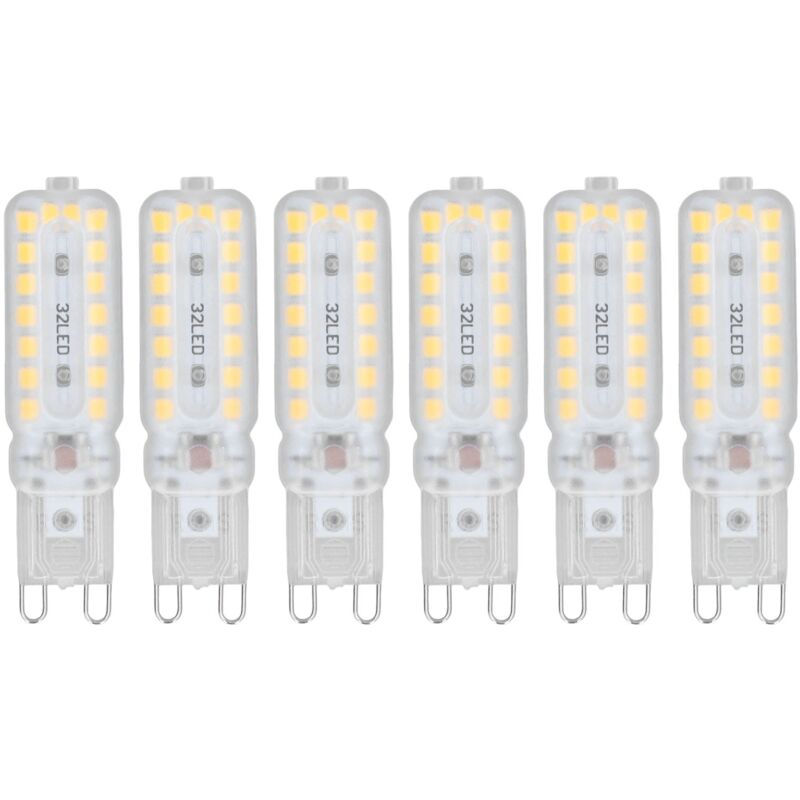 6 Dimmbare G9-led-lampen (7 W), Warmweiß, 220–240 V, 360°-beleuchtung Für Wand-, Schreibtisch- Oder Schrankbeleuchtung
