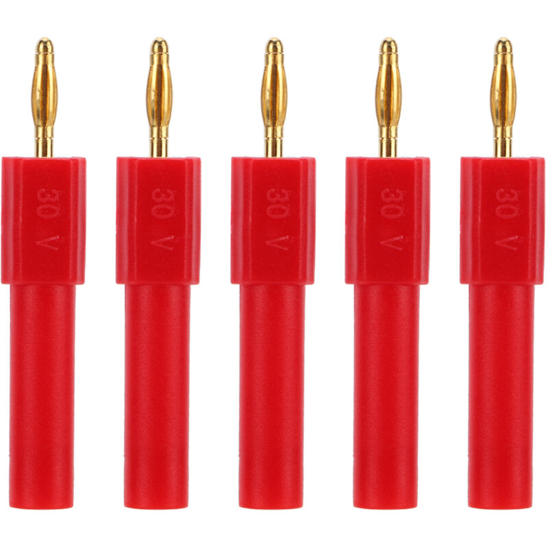 Bananenstecker-set – 5-teilig, Hohe Leitfähigkeit, Kompatibel Mit 2 Mm Bis 4 Mm, Rot