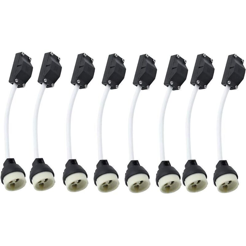 Konvolut Von 10 Gu10 Keramikfassungen Mit Kabelanschluss 2a 250v Gu10 Fassungsadapterbasis Mit Isoliertem Kabel Für Gu10 Led-lampen, Energiesparlampen Und Glühbirnen