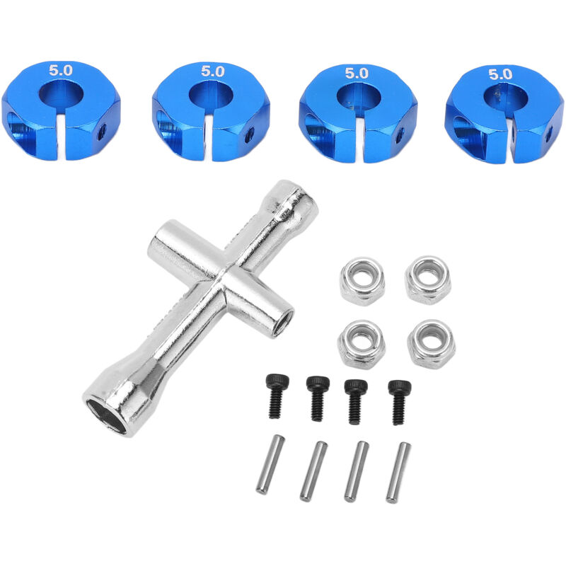 4 Stück 12-mm-sechskant-radadapter Mit Stiften Und Schrauben Für 1/10 Rc-cars, Blaue Ersatzteile