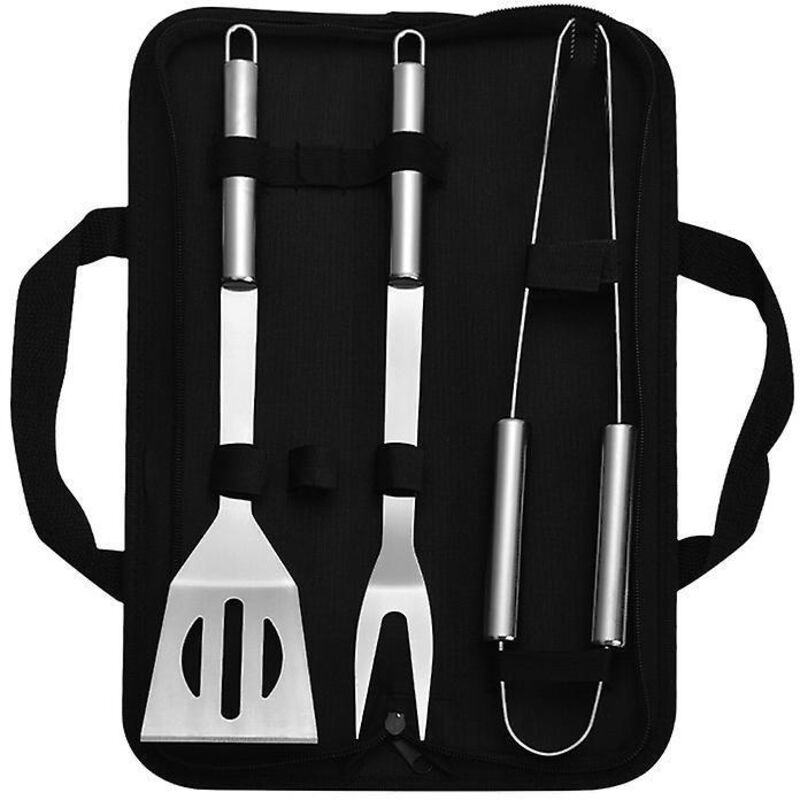 Grillbesteck-set Aus Edelstahl – Mit Tragetasche – Hitzebeständig