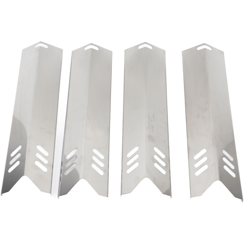 4-teiliges Set Verstellbarer Grillschutzplatten, Brennerabdeckungen Aus Edelstahl Für Gasgrills, Hitzeschutzbleche
