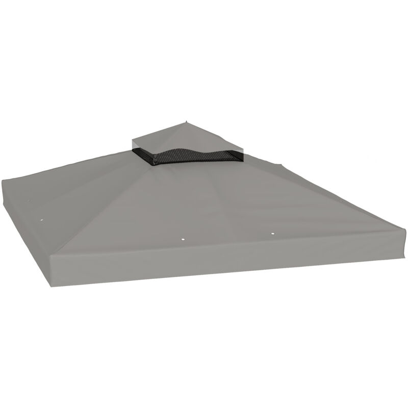 Hier Ist Ein Vorschlag Für Einen Produkttitel, Optimiert Für Ihren Manomano-eintrag: Ersatzdach Für 3x3 M Pavillon, 2 Ebenen, Grau, Upf 30+ Sonnenschutz, Mit Ösen Und Ablauflöchern