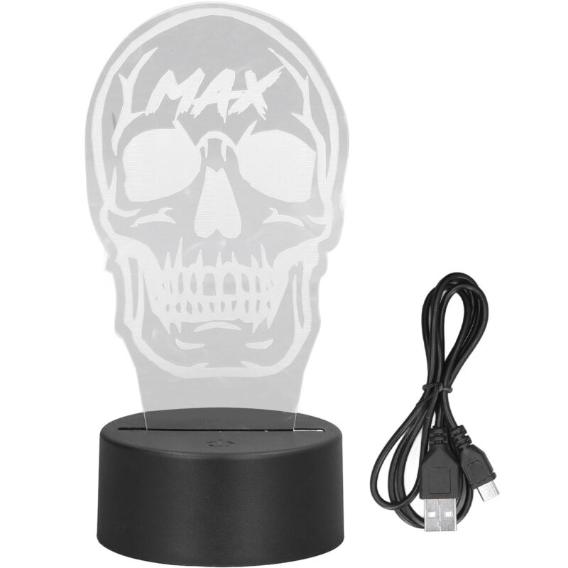 Berührungsempfindliches Led-nachtlicht Mit 7 Wechselnden Farben Und 3d-totenkopf-design, Usb-betrieben, Tischdekoration, Geburtstagsgeschenk
