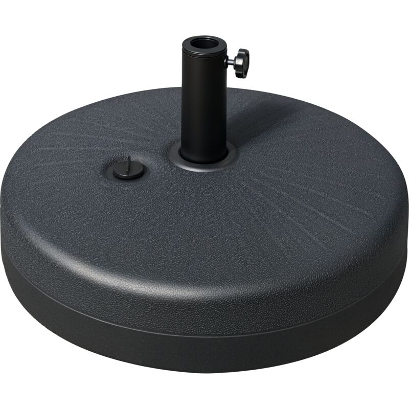 Outsunny 22 Kg Sonnenschirmständer, Runder Sonnenschirmhalter, Sonnenschirmgewicht, Kompatibel Mit Sonnenschirmen Mit 38/48 Mm Rohrdurchmesser, Für Balkon, Terrasse Und Garten, Schwarz