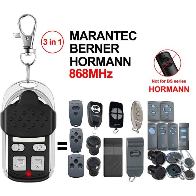 Flammkraft 868mhz Garagentor-fernbedienung, Kompatibel Mit Marantec, Berner, Hörmann Und Dickert, 4 Kanäle