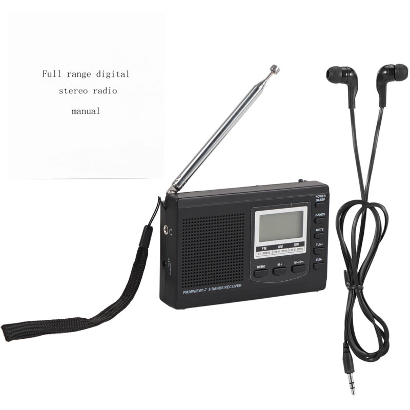 Vbestlife Tragbarer Fm/am/oc-radiowecker Mit Digitalanzeige Und Weckfunktion – Schwarz