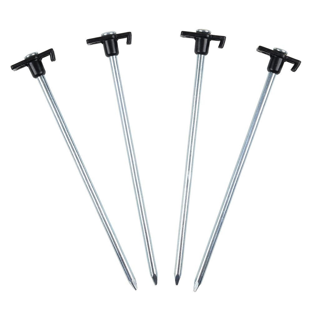 Set Mit 4 Edelstahl-befestigungspfählen (25 Cm) Zur Verankerung In Hartem Boden Sans Marque