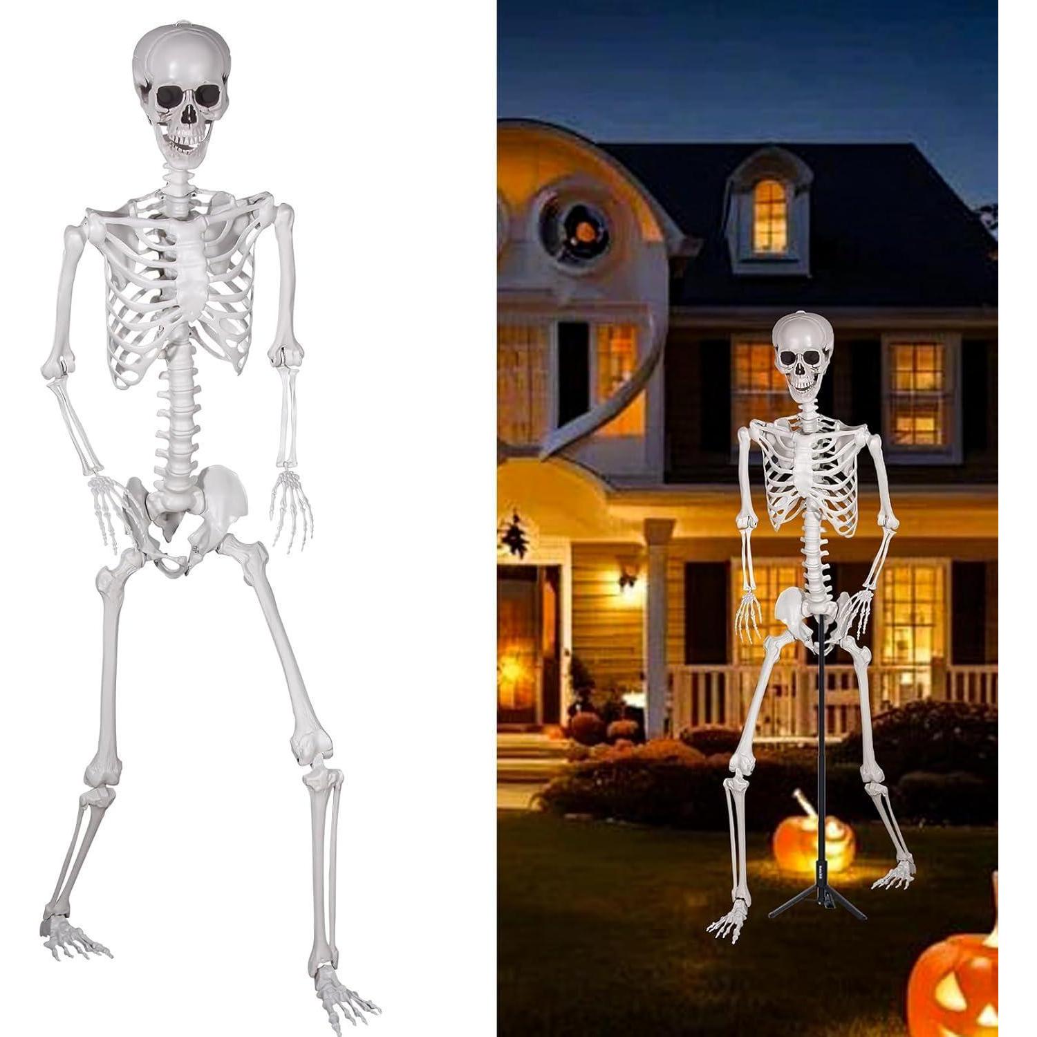 Plastikskelett Halloween 240cm Ganzkörper Gelenke Garten 6