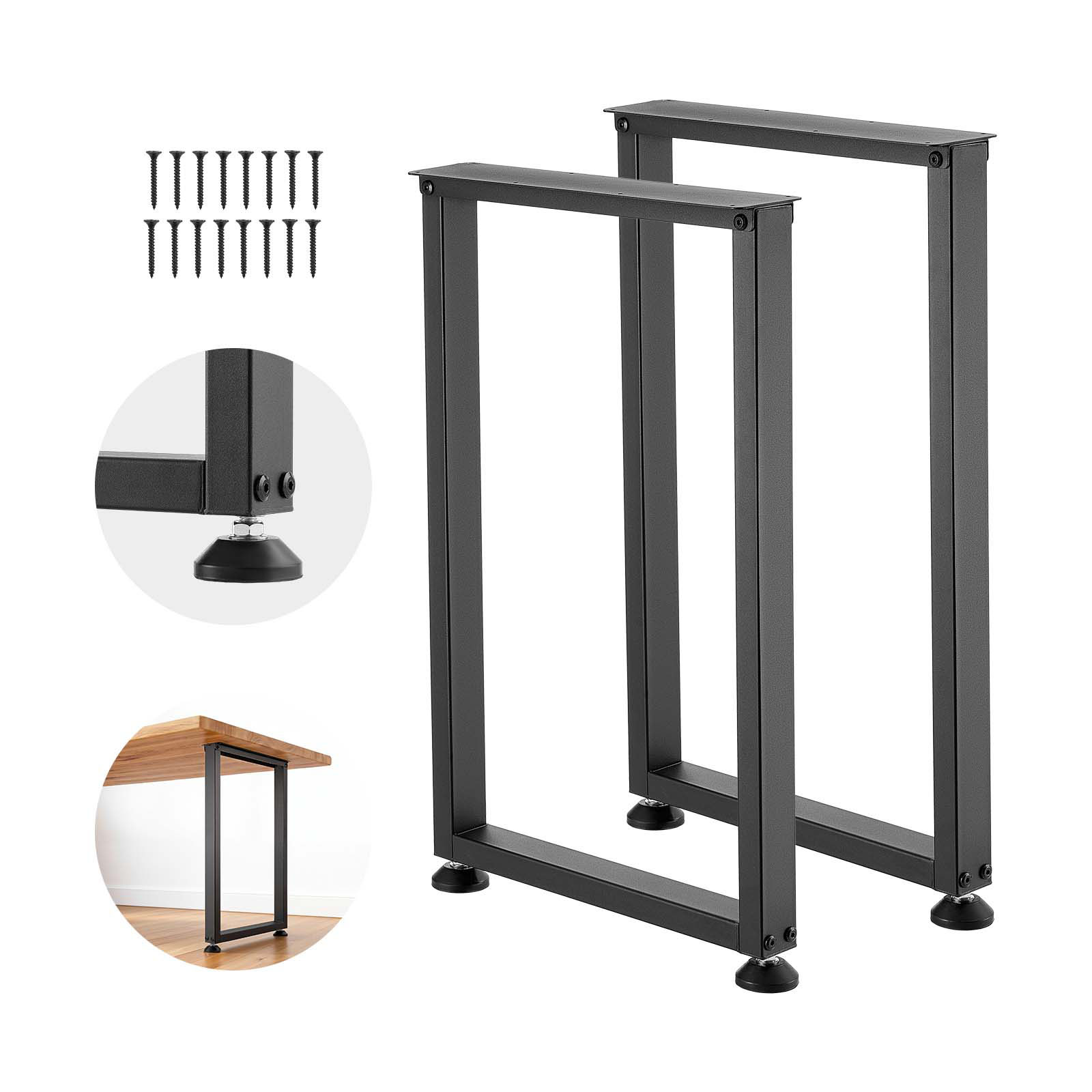 Mophorn Tischkufen Aus Vierkantprofilen 2er-set 450x740 Mm, Robustes Tischuntergestell Bis 1000 Kg, Tischbeine, Möbelfüße, Tischgestell, Tischfüße Für Schreibtische, Couchtische, Esstische, Schwarz