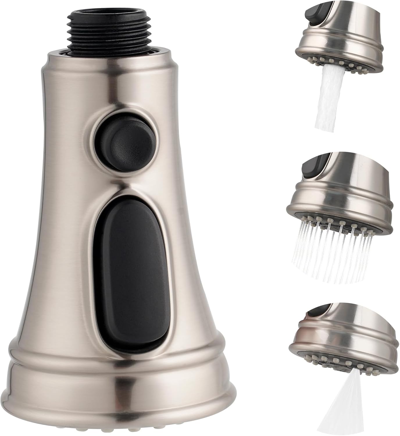 Robinet De Cuisine Avec Douchette Extensible À 3 Modes, Compatible Avec Les Mélangeurs De Cuisine Universels G1/2, Douchette De Robinet De Cuisine Extensible, Nickel Brossé