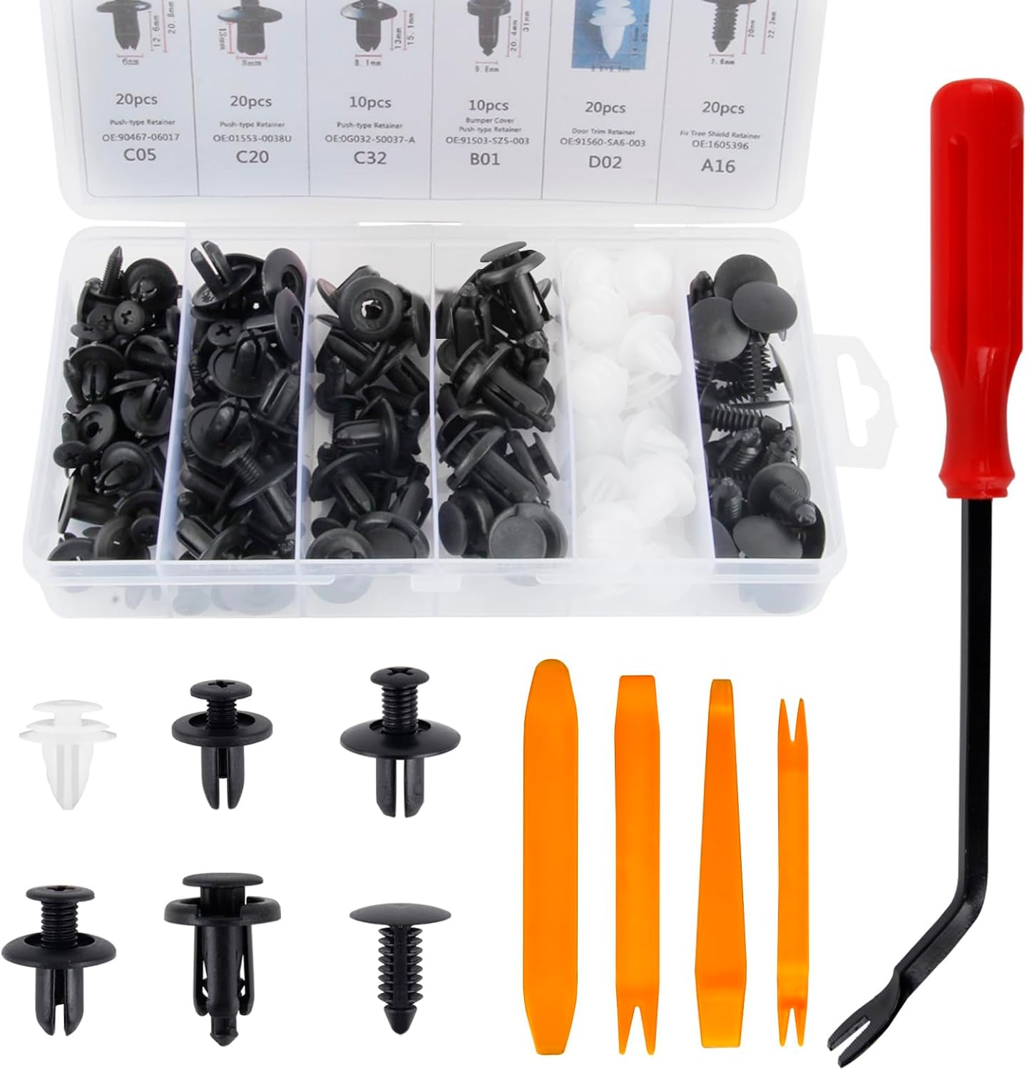 Pack De 105 Clips De Garniture De Porte Universels En Plastique – Pour Tous Les Véhicules Vw, Mercedes-benz Et Bmw