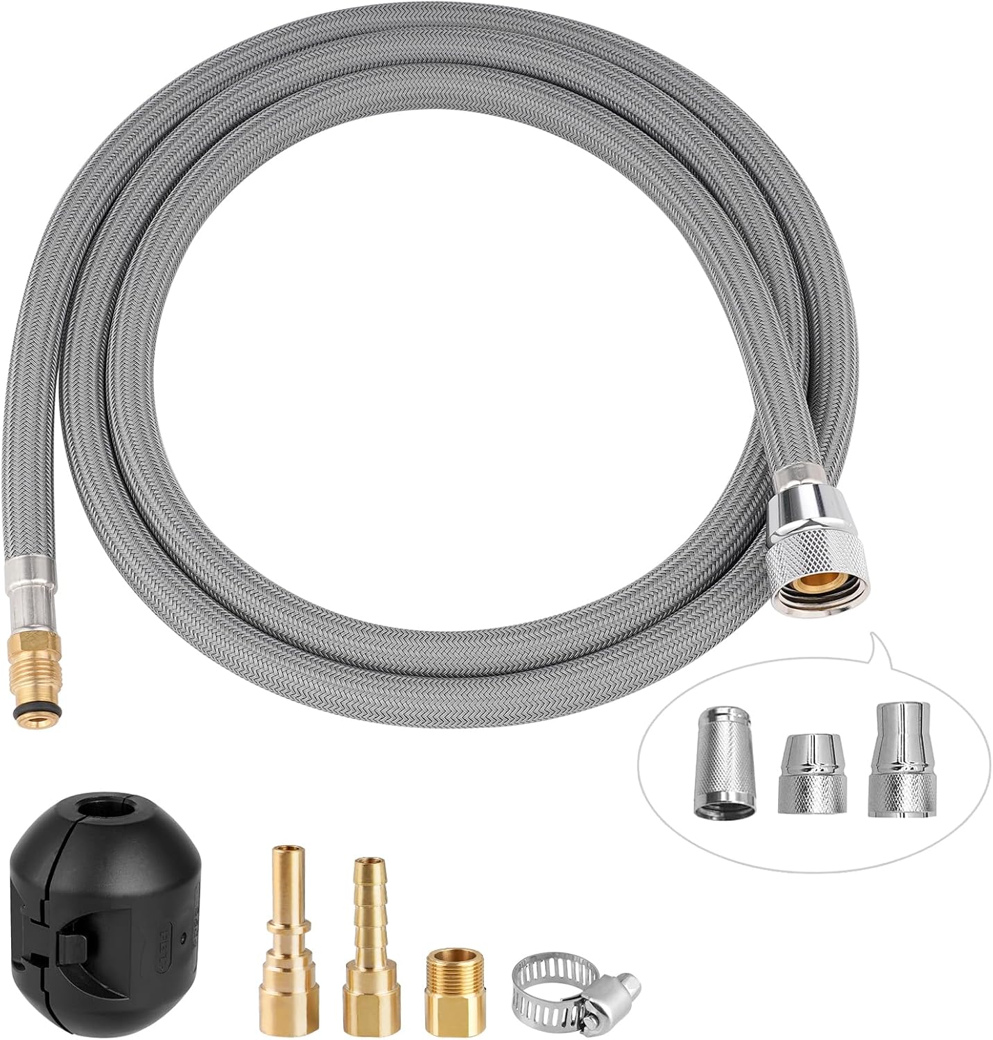 Tuyau De Chaîne De Traction De Remplacement Pour Robinets De Cuisine Hansgrohe/grohe Avec 6 Adaptateurs, Modèle Standard 88624000/46174000/46092000, 1,5 M