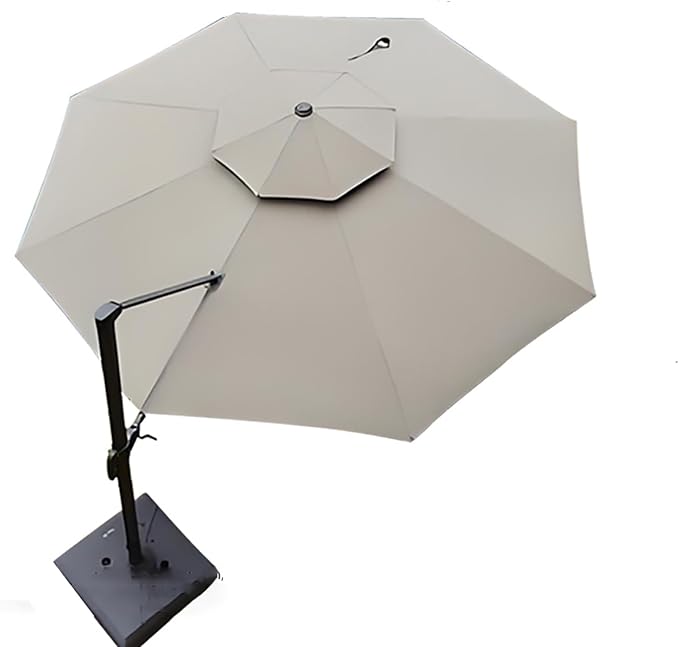 Parasol Déporté De 3,5 Mètres, 8 Baleines, Rond, Toile Imperméable, Toile De Rechange En Polyester Imperméable.