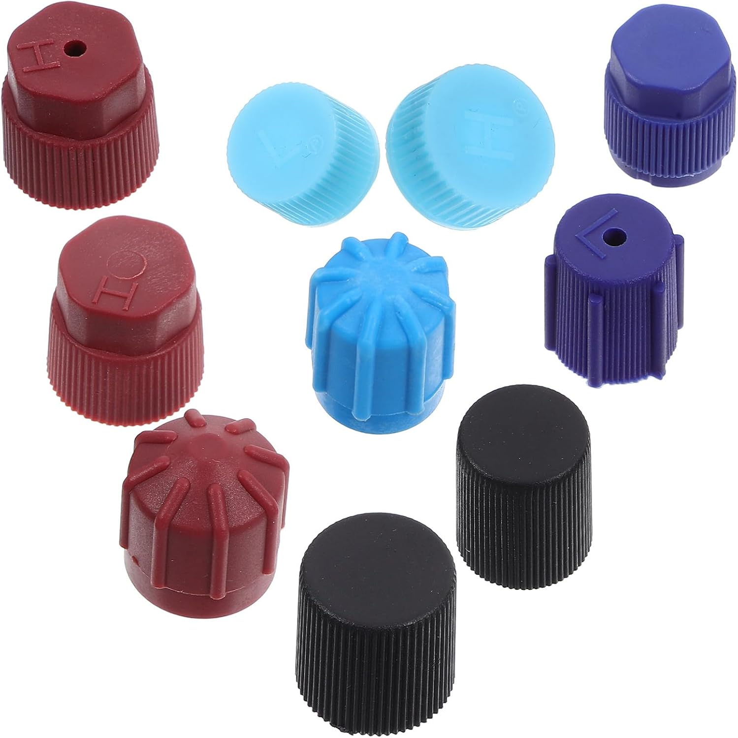 Capuchons De Valve En Plastique Pour Climatiseurs Automobiles (r134a), Protection Contre La Poussière À Haute Et Basse Pression, Ensemble De 10 Pièces Pour Les Fêtes D'Été