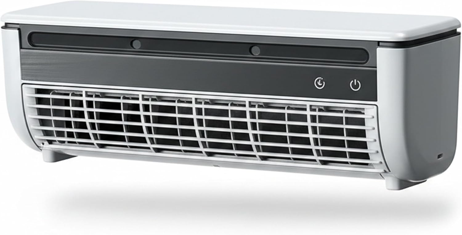 Mini Climatiseur Avec Ventilateur, Rafraîchisseur D'Air Mural Brumisateur Sans Perçage, Rechargeable, 6000 Mah, Blanc, Mini Climatiseur