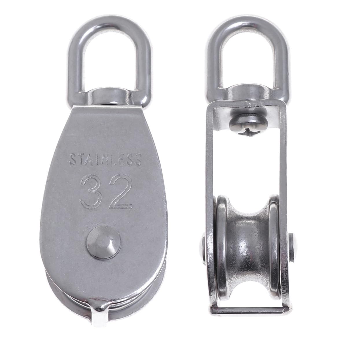 Roue En Acier Inoxydable De 32 Mm Avec Renvoi Simple, Rouleau Massif En Acier 304 Pour Soulever Et Transporter, Capacité De Charge Maximale De 250 Kg