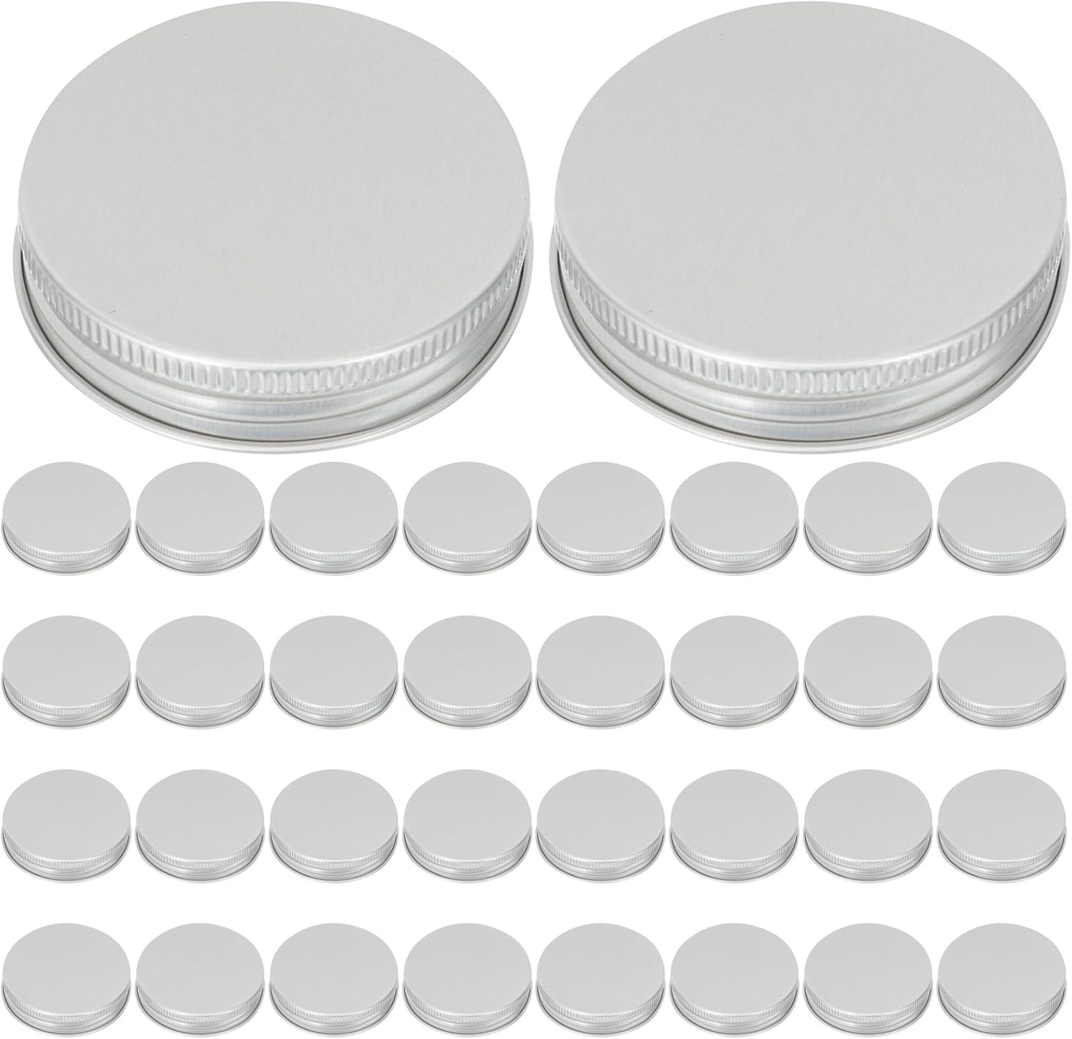 Couvercles En Aluminium Argenté, 53 Mm, Indéformables, Lot De 50, Polyvalents, Bouchons À Vis Étanches Pour Bouteilles, Cuisine Et Rangement