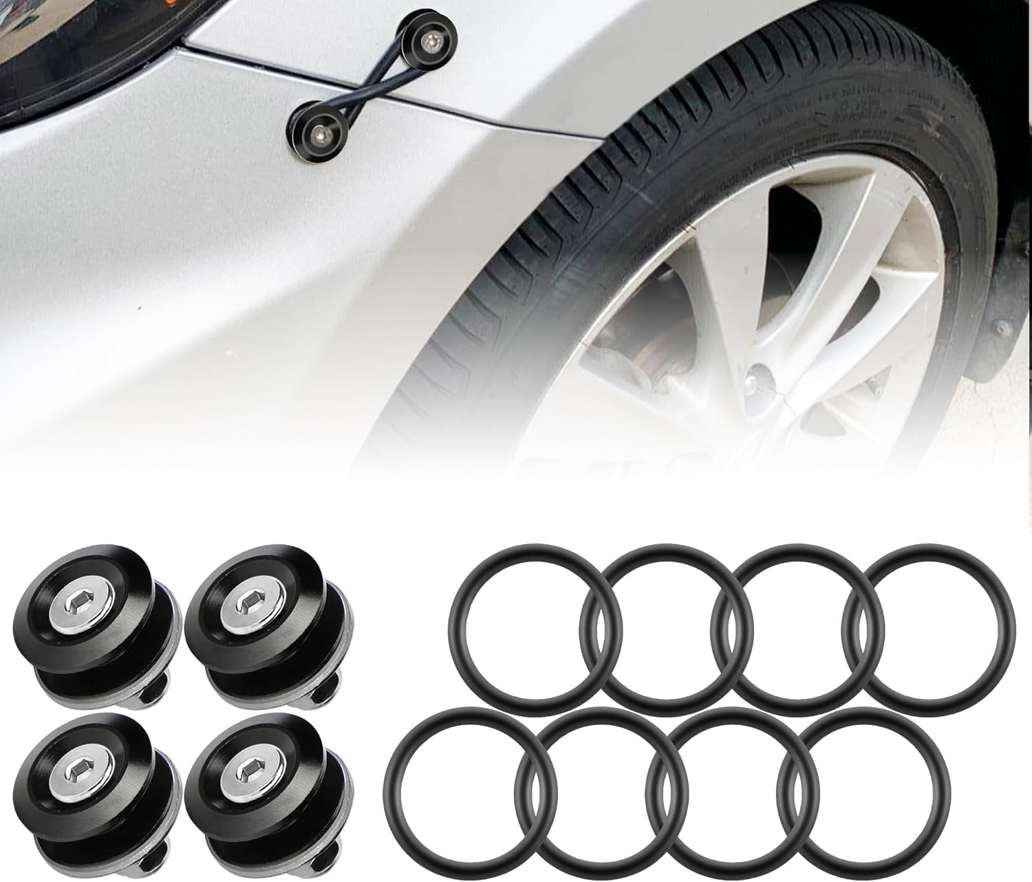 Kit De Fixation Rapide Jdm Pour Pare-chocs Arrière À Hayon (noir)