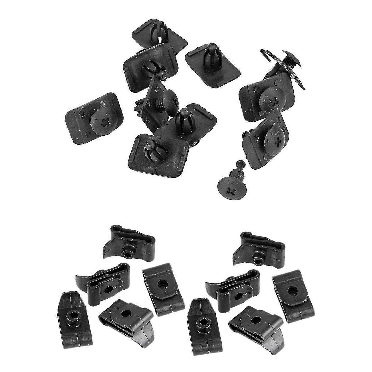 10 Clips De Fixation Pour Écrous De Passage De Roue Et 10 Clips De Fixation Pour Rivets De Passage De Roue Noirs Qaq