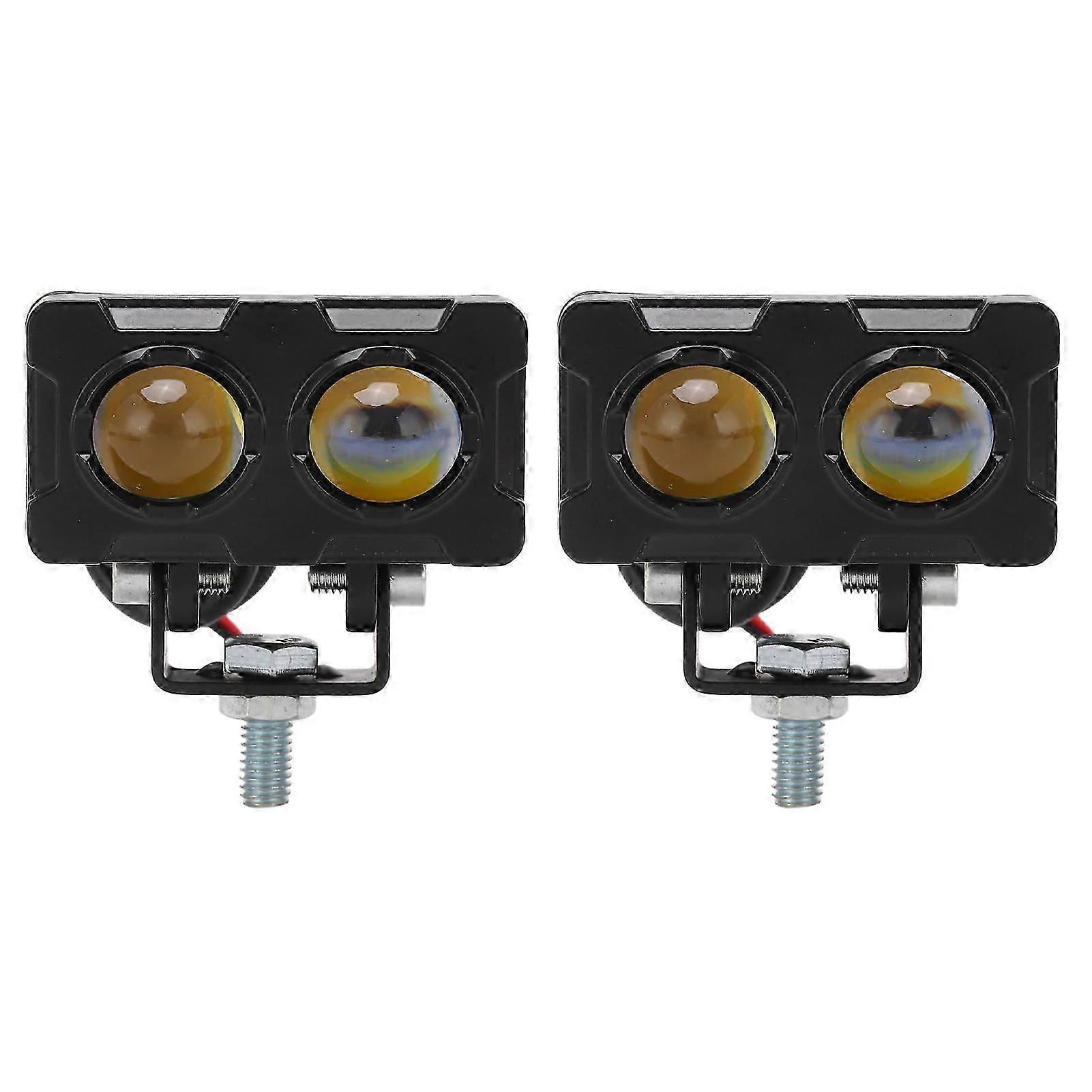 Lot De 2 Phares De Travail Led Étanches Pour Motos Tout-terrain, Quads Et Ssv, Avec Support De Fixation M8.