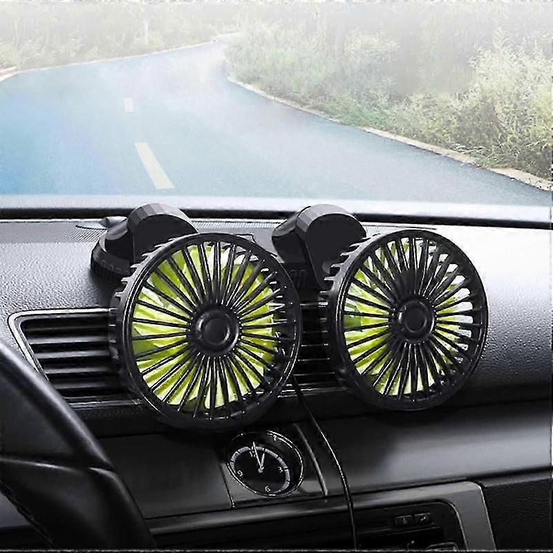 Ventilateur De Refroidissement De Voiture À Double Tête, Orientable À 360° Et Moteur Sans Balais
