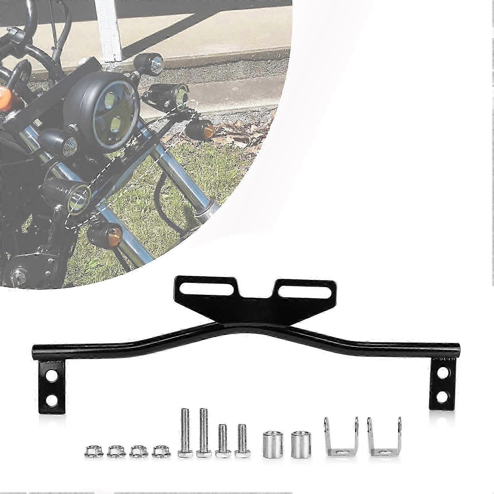 Barre Lumineuse Universelle Pour Moto Avec Support De Phare Antibrouillard Auxiliaire Noir Et Construction Robuste En Fer Rn