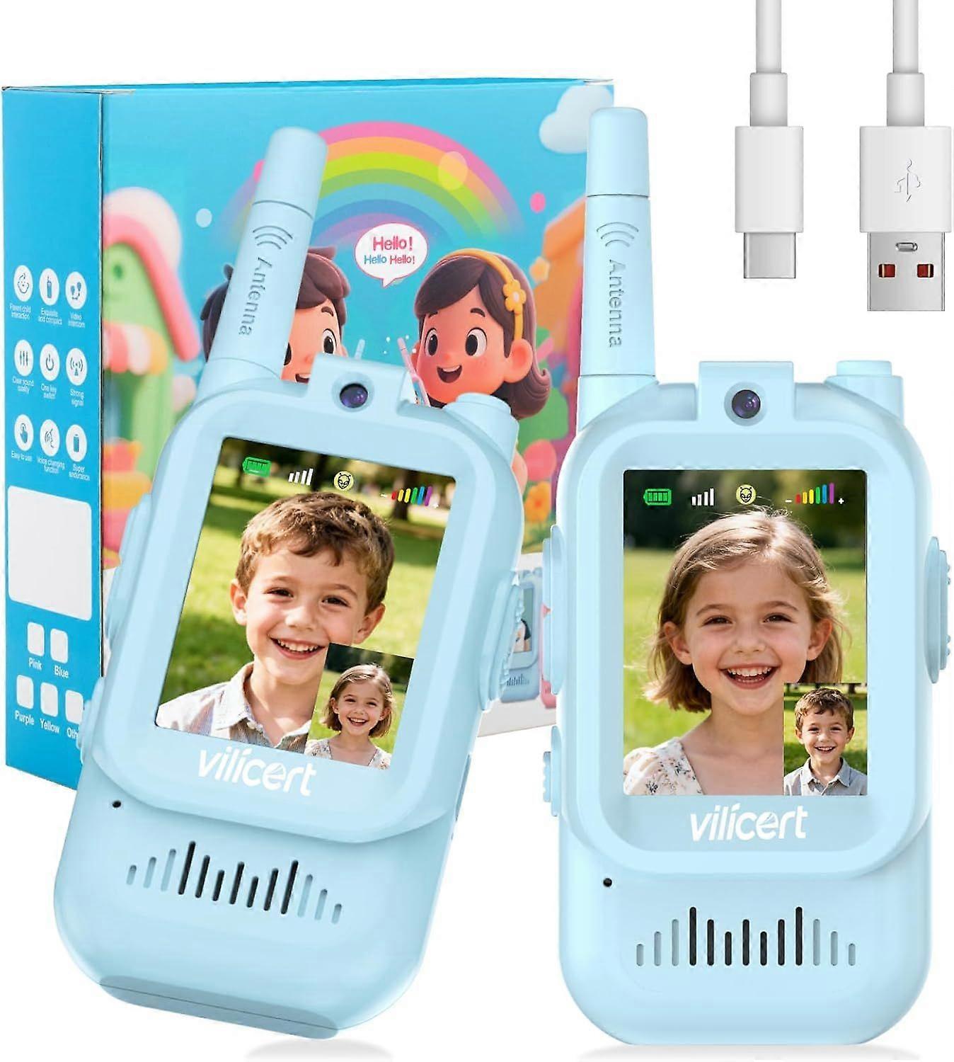 Talkies-walkies Vidéo Avec Écran En Temps Réel Et Changeur De Voix, Radios Longue Portée Rechargeables Pour Enfants De 3 À 12 Ans, Cadeaux De Noël Et D'Anniversaire.