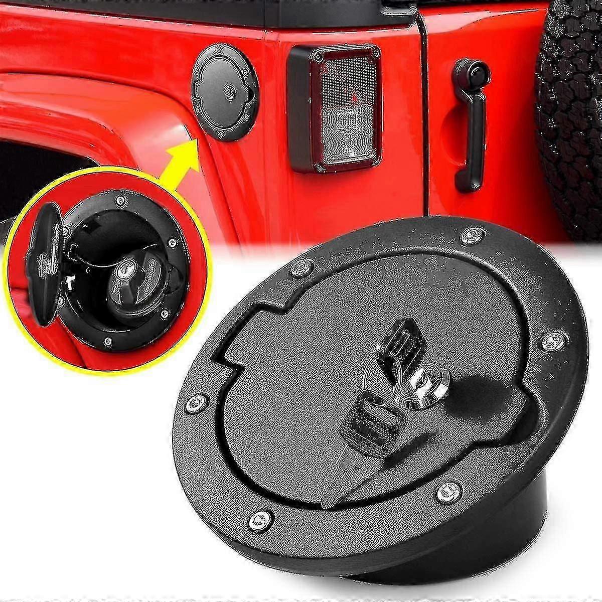Couvercle De Trappe À Carburant Verrouillable Pour Jeep Wrangler Jk Unlimited Rubicon Sahara (2007-2018)