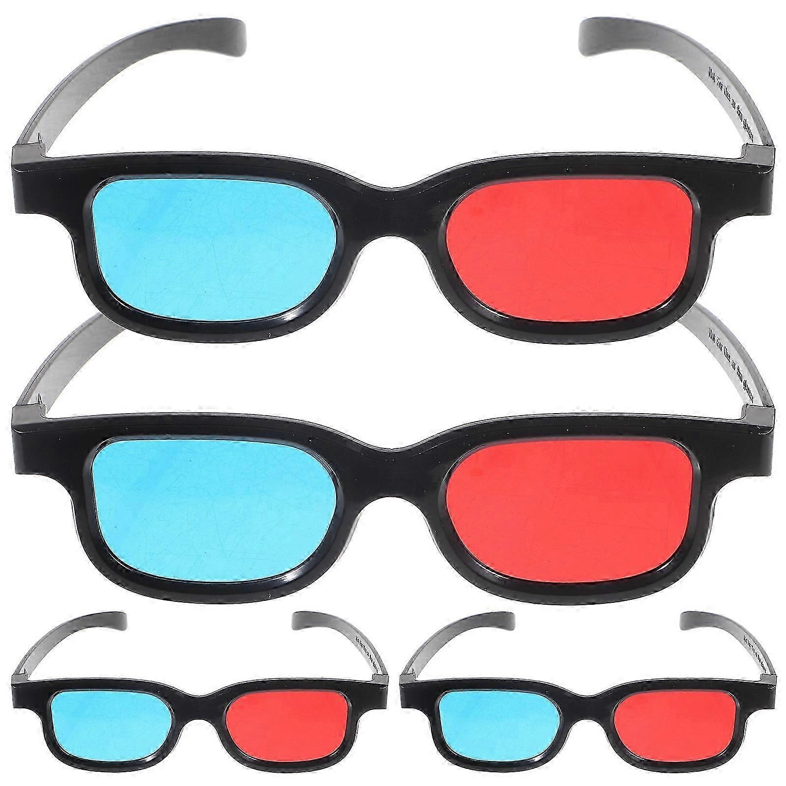 Lot De 4 Paires De Lunettes 3d En Plastique, Lunettes Universelles Pour Films, Compatibles Avec Projecteurs Tv, De Bonne Qualité.