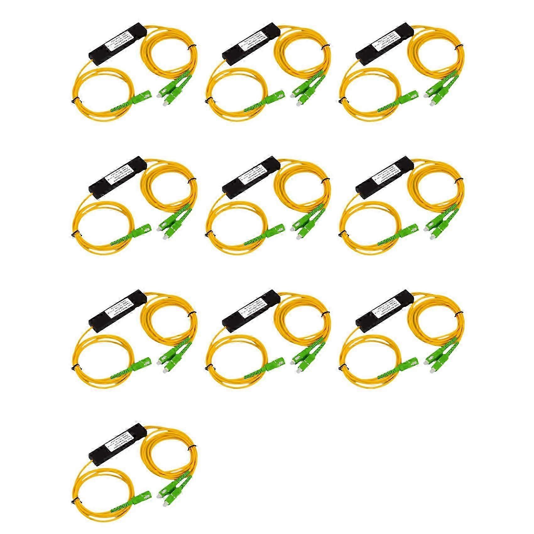 10x Sc/apc 1/2 Répartiteur Optique À Fibre Optique, Coupleur À Double Fenêtre Pour Système De Communication Par Fibre Optique Qaq