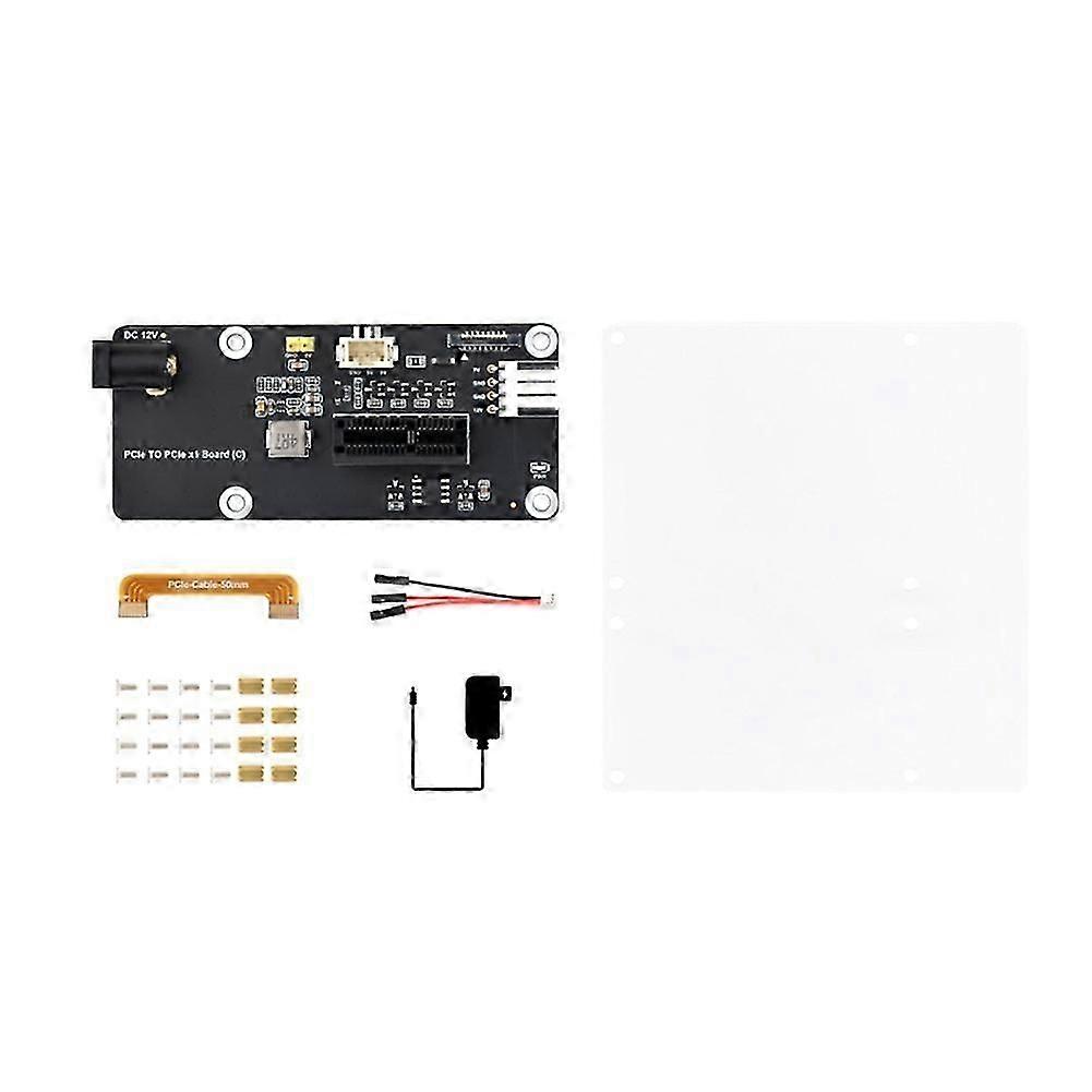 (prise Ue) Carte D'Extension Raspberry Pi 5, Connecteur Pcie Ffc Vers Emplacement Pcie X1 Standard, Pour Carte D'Extension Pci Express X1 X4 X8 X16 (ue)