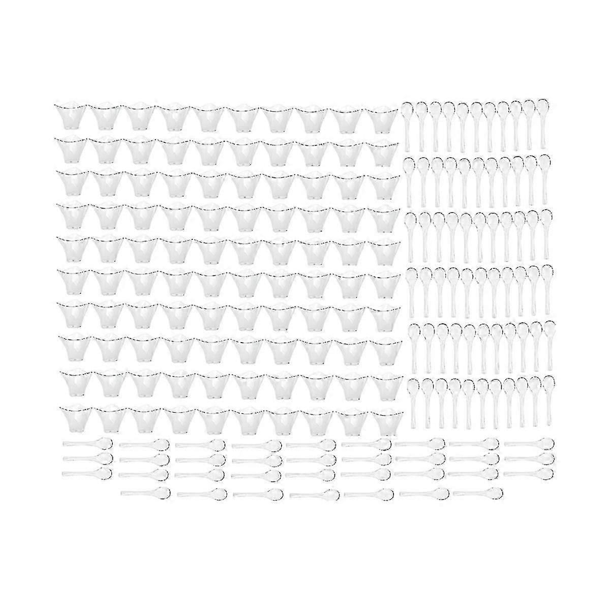 100 Coupes À Dessert Jetables Pour Fête D'Anniversaire - Coupes Triangulaires Torsadées Pour Mousse, Crème Glacée, Pudding Glacé