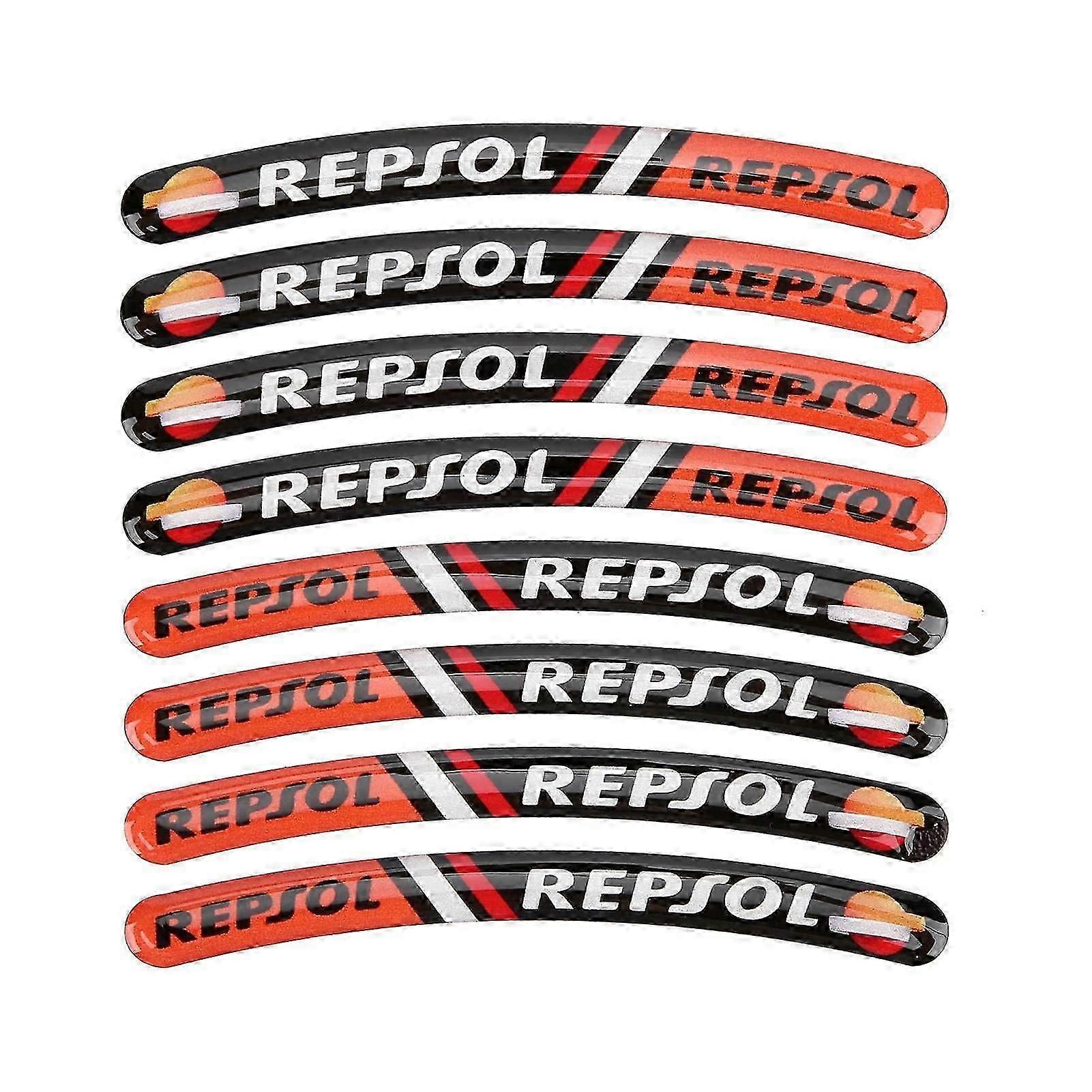 Lot De 8 Autocollants Réfléchissants Imperméables Pour Jantes De Voiture De Course Kawasaki (type 3).