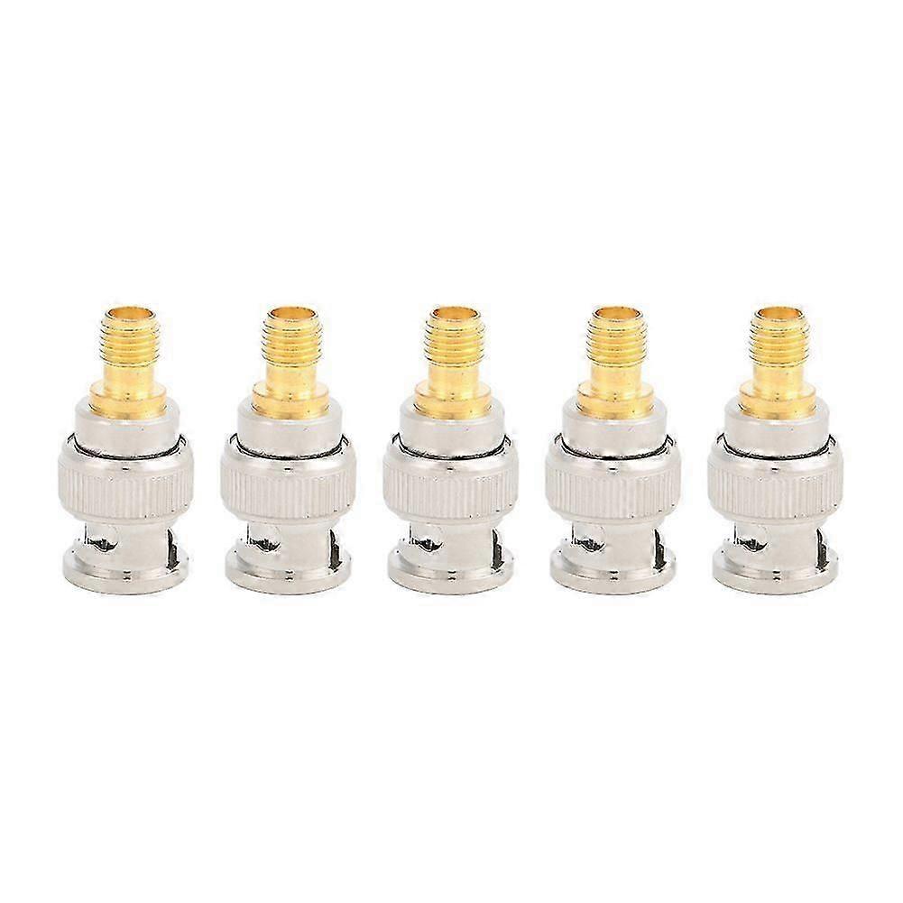 Lot De 5 Connecteurs Sma F Vers Bnc Mâles En Cuivre Pur Pour Applications Rf, Antennes Et Dispositifs Lan Sans Fil.