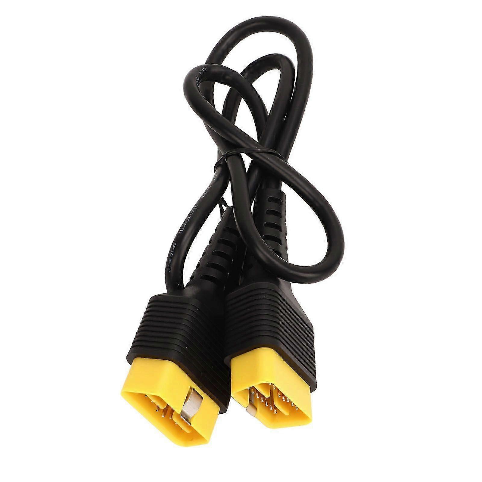 Câble De Diagnostic Universel Jaune De 100 Cm Avec Boîtier Tpt Et Connecteur Mâle-mâle 16 Broches. Qualité Supérieure.