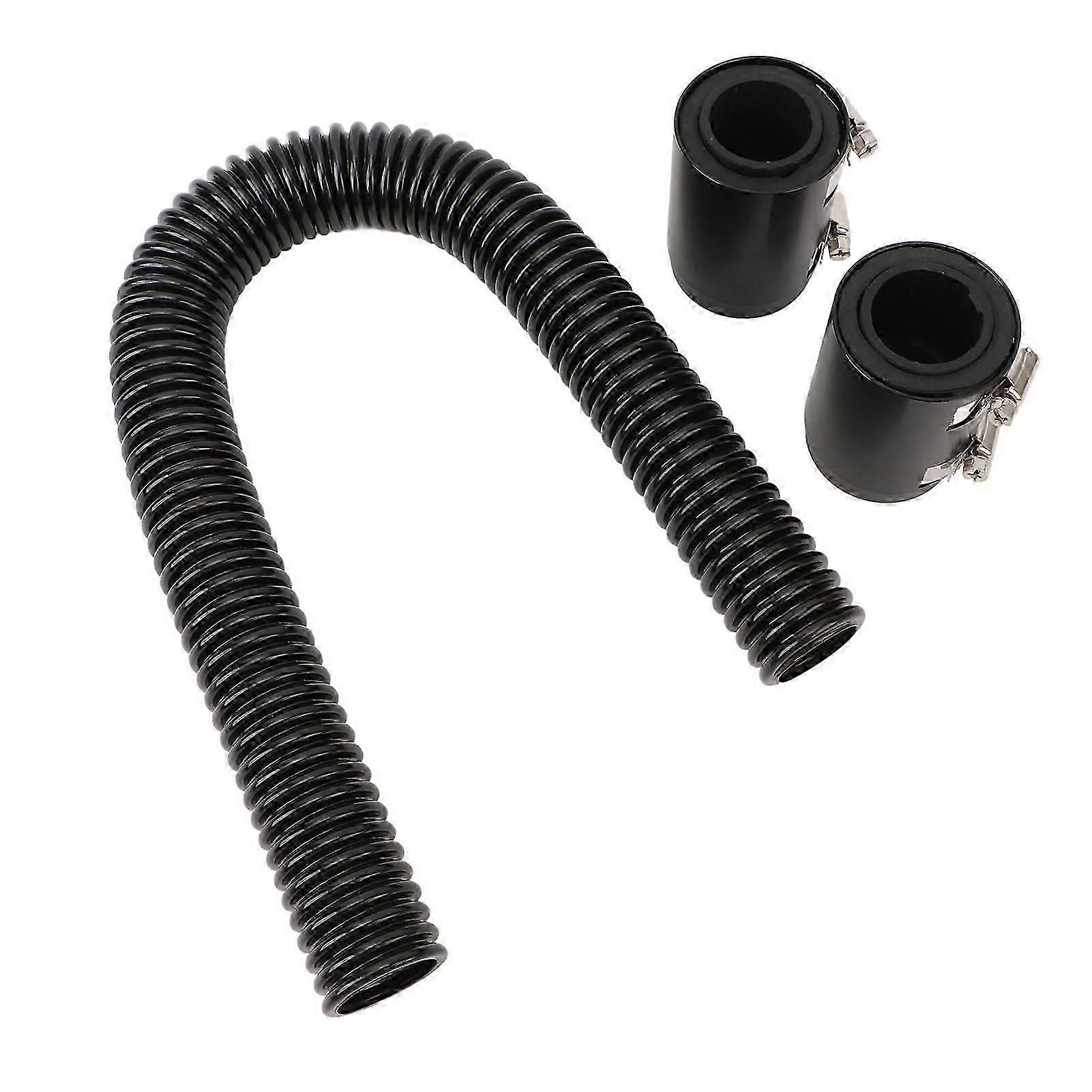 Durite De Radiateur 24 Pouces En Acier Inoxydable, Kit De Durite De Refroidissement Efficace Pour Radiateur, Compatible Avec Les Cols De Radiateur De 1 1/4 Po, 1 1/2 Po, 1 3/4 Po Et 1 5/8 Po, Noir Int