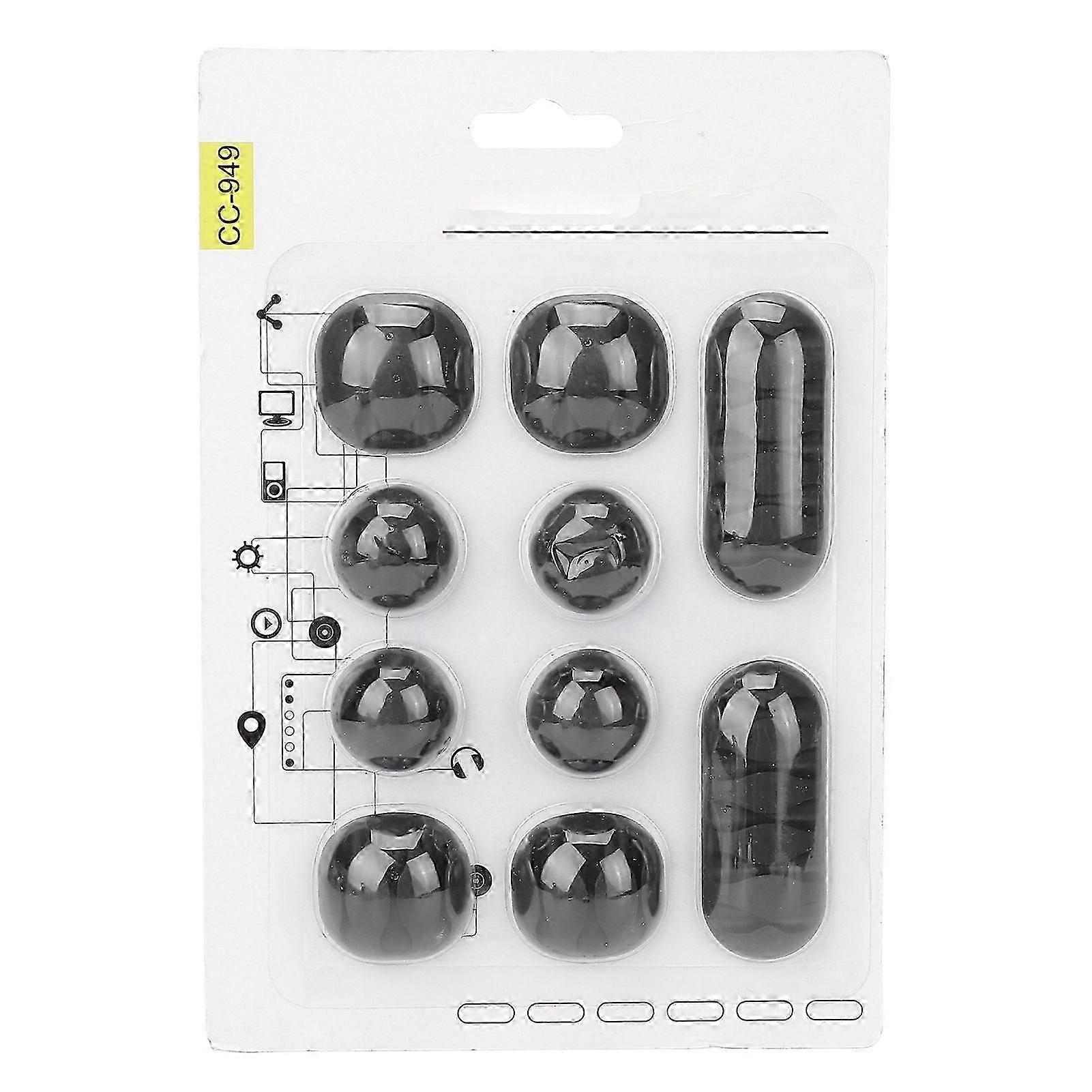 Lot De 10 Clips De Rangement De Câbles Auto-adhésifs Pour La Maison, Le Bureau, Les Appareils De Beauté Et Les Câbles De Données. Noir. Qualité Supérieure.