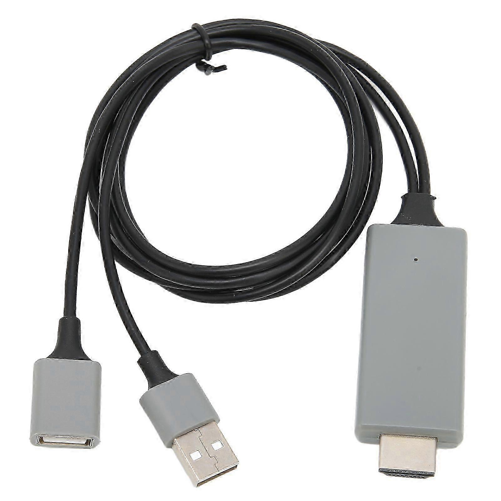 Adaptateur De Câble Hdtv 1080p Hd Multimedia Interface Pour Téléviseur, Écran Et Projecteur Noir Intelligence