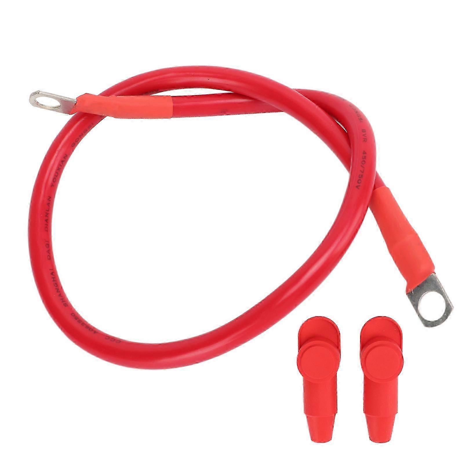 Câble De Mise À La Terre Pour Batterie De Démarrage Automobile 4awg, Ignifugé, 60 Cm, Avec 2 Extrémités En R Et Gaine En Silicone Souple