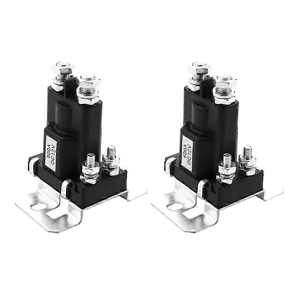 Lot De 2 Relais De Démarrage Automobile 4 Bornes 12v 500a, Isolateur De Batterie Double, Relais Solénoïde De Démarrage Automobile, Alimentation Marche/arrêt