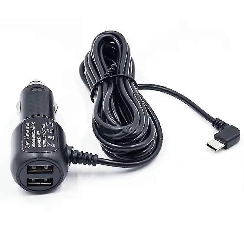 Adaptateur De Chargeur De Voiture Usb Type-c 5v 3,5a Pour Caméra Embarquée, Détecteur De Radar, Gps Et Enregistreur Vidéo Numérique (dvr), Longueur Du Câble : 3,5 Mètres