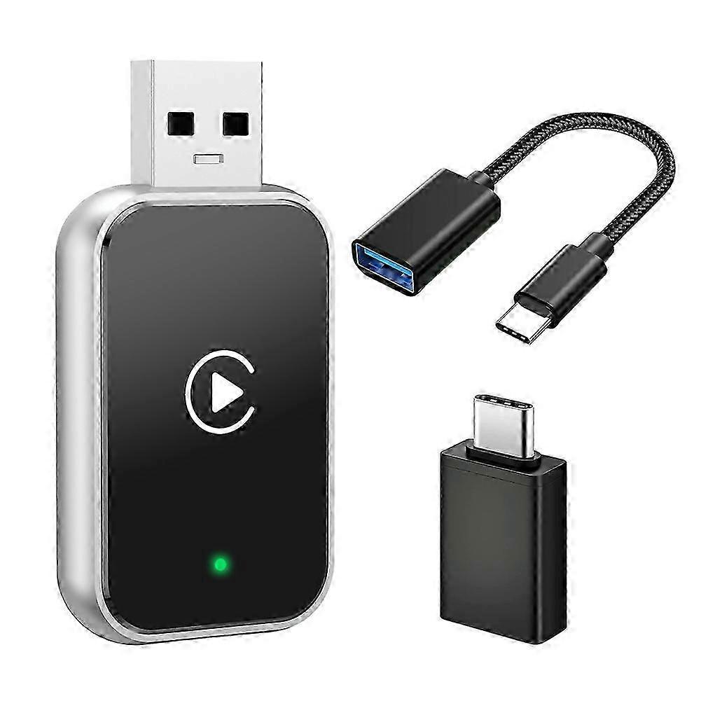 Adaptateur Carplay Sans Fil, Android Auto Wifi Et Bluetooth, Mise À Niveau Filaire Vers Sans Fil, Plug And Play, Compatible Avec Les Véhicules Carplay, Usb-c Fdq