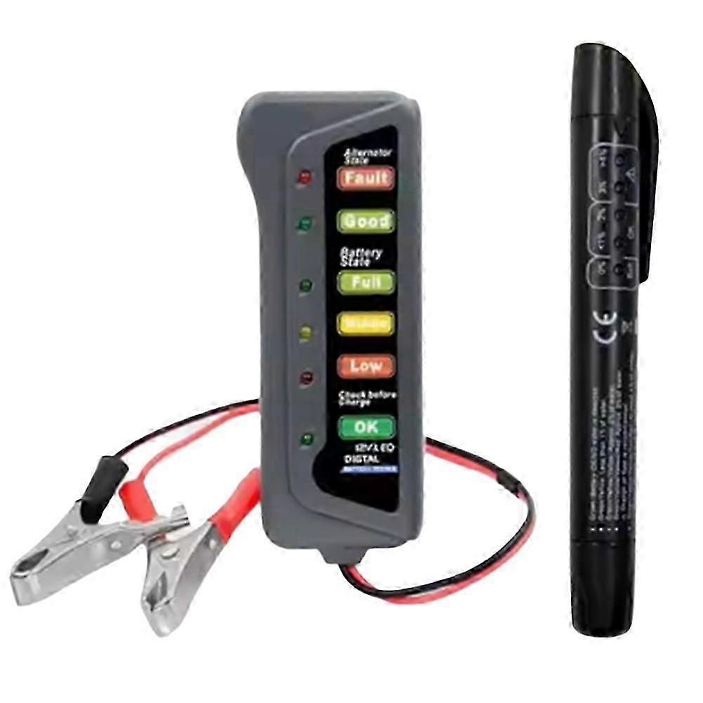 Testeur D'Alternateur/batterie Numérique 12 V Avec Affichage À 6 Led, Testeur De Liquide De Frein, Kit D'Outils De Diagnostic Pour Voiture Et Moto Fdq