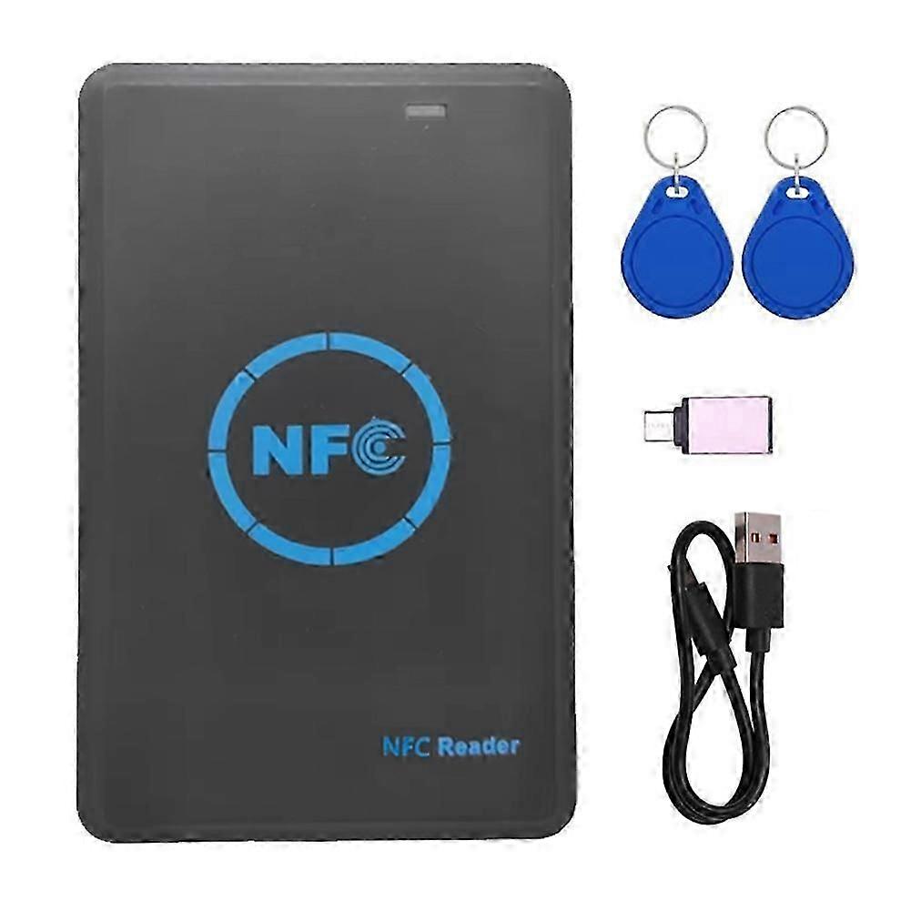 Lecteur/graveur De Cartes À Puce Nfc 5 Bandes, Copieur/duplicateur 125 Khz/13,56 Mhz, Compatible Avec Le Clonage D'Étiquettes Hid, Avec 2 Porte-clés Cuid Pour Téléphone Android (fdq)