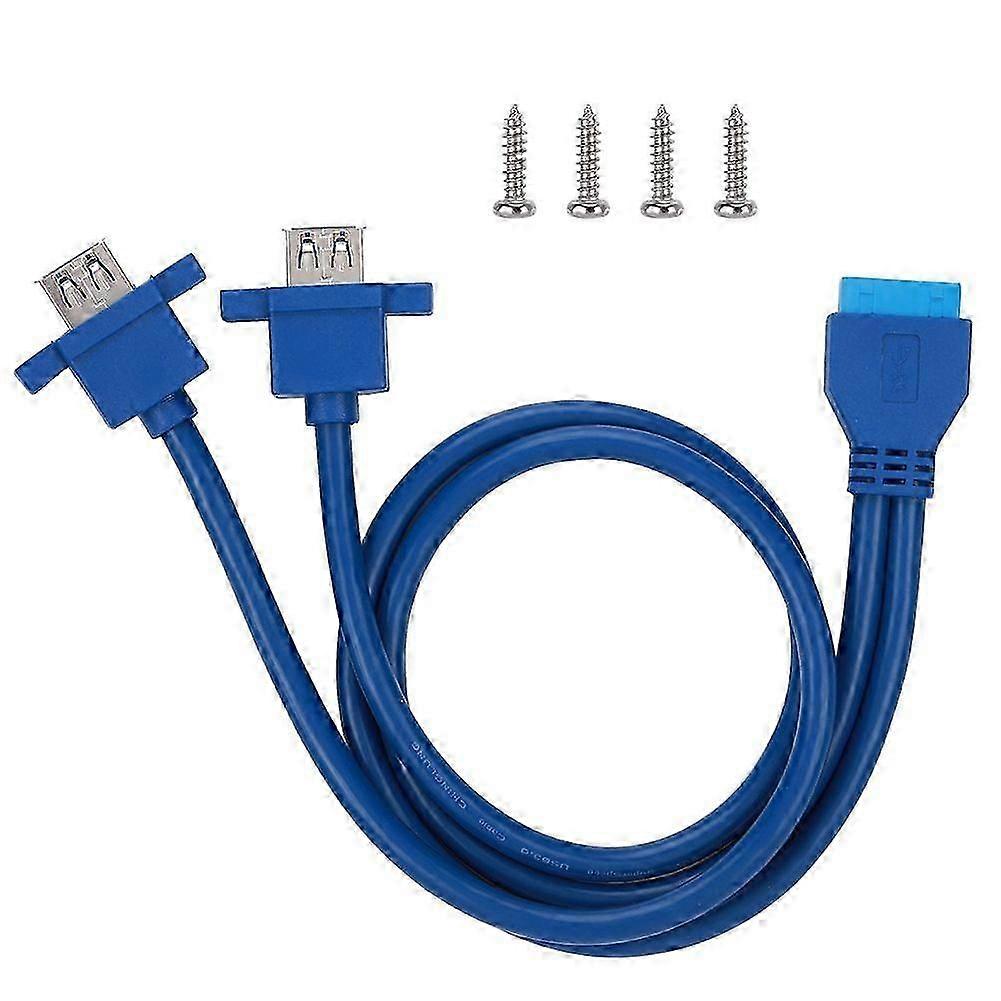 Câble Usb 3.0 19 Broches Vers 2af Pour Montage Sur Panneau Avant De Carte Mère Avec Trou De Vis (0,5 M) - Qualité Exceptionnelle